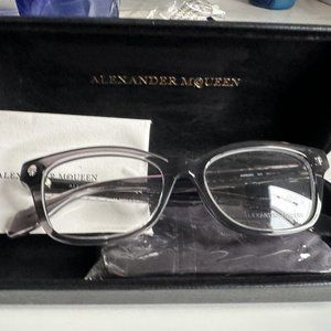 Alexander Mcqueen AM0026O 005 50mm Translucent gray eyeglasses
